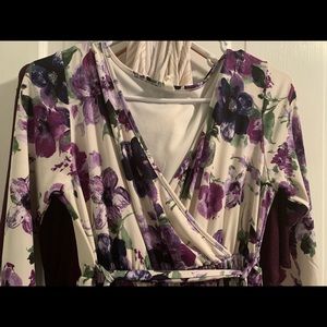 Beautiful Floral Maternity Maxi Dress with Sleeves